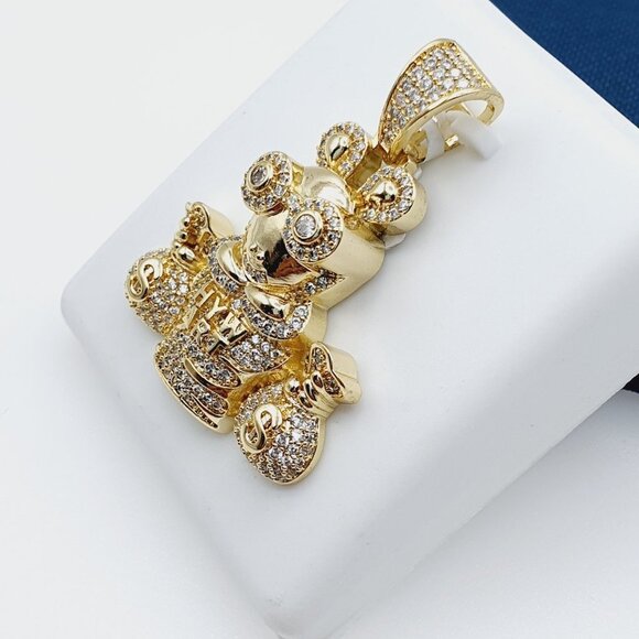 "14K Gold Plated Cubic Zircon Pendant, INUS1BR224 - Picture 4 of 9